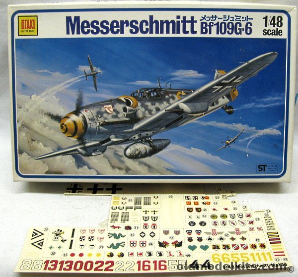 Otaki 1/48 Messerschmitt Bf-109 G-6 - JG3 Germany 1944- Gerhardt Barkhorn's Aircraft JG52 - JG27 1942 Italy -  With Other Extra Decals, OT2-25-400 plastic model kit